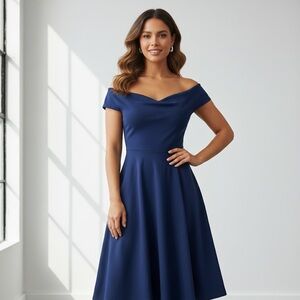 Windsor Strapless Navy Dress